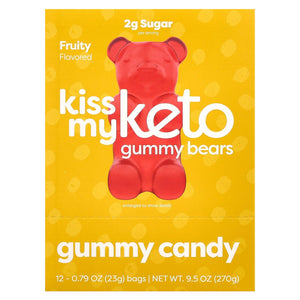Gummy Candy, Sour Bears, 8 Bags, 0.88 Oz (25 G)