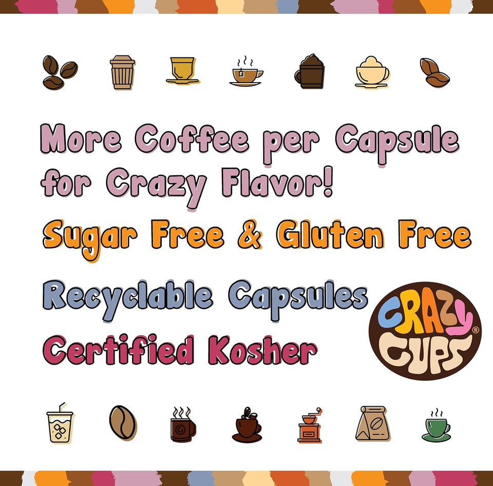 Decaf Variety Pack, Hot or Iced Coffee Pods Variety with Decaf Flavored Coffee Pods for Keurig K Cups Machines, 72 Count