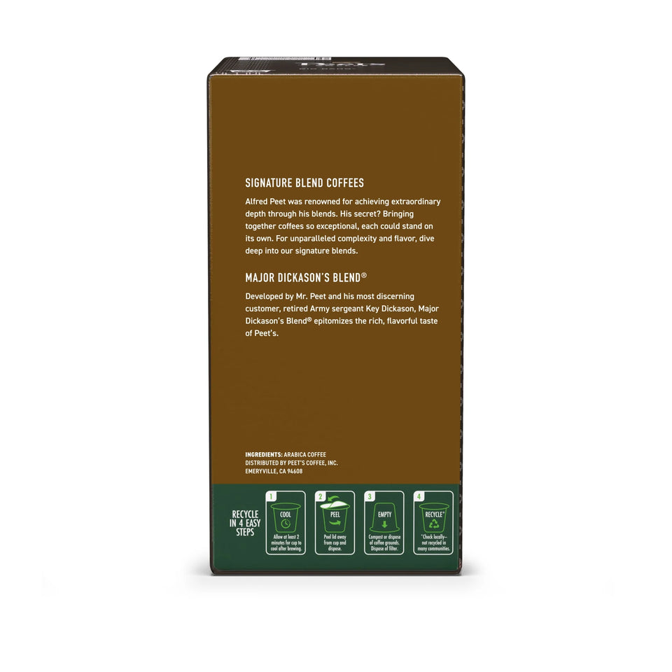(4 Pack)  Coffee Major Dickason'S Blend Premium Dark Roast Single Serve Coffee Pods, 22 Count