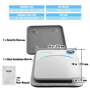 Heat Press 9 X 9 in Portable Easy Press Sublimation Transfer DIY T-Shirt