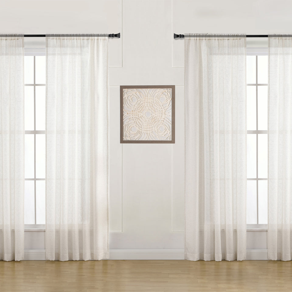 Sheer Linen Blend Curtains, 4-Pack