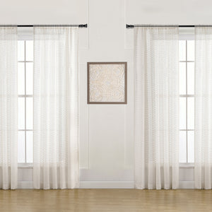 Sheer Linen Blend Curtains, 4-Pack