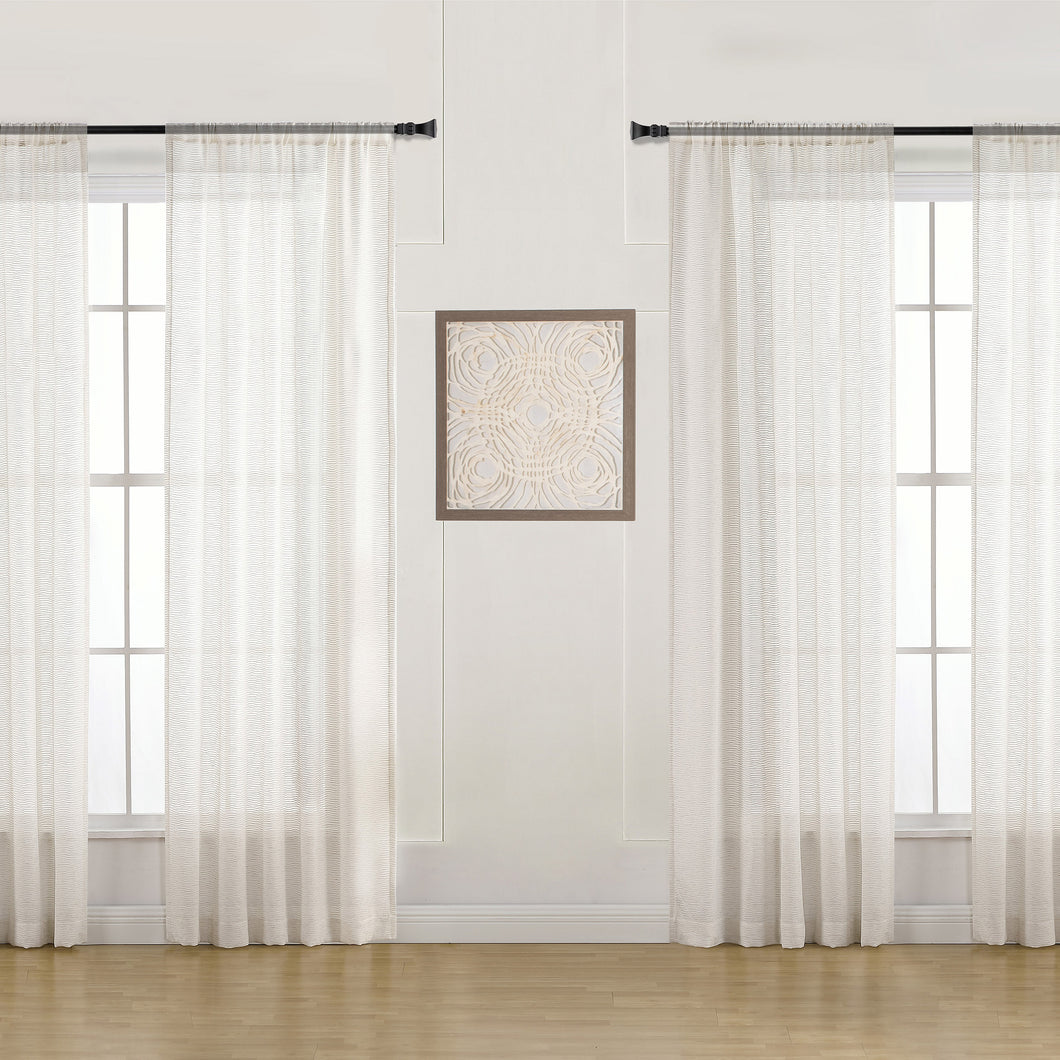 Sheer Linen Blend Curtains, 4-Pack