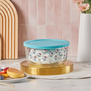 8-Piece Decorated Glass Food Storage Set