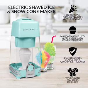 12 Oz. Electric Shaved Ice Snow Cone Machine in Aqua