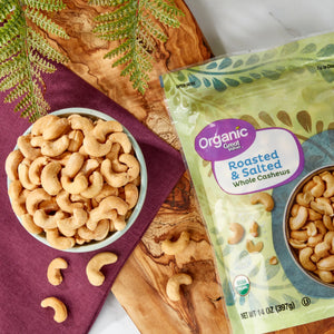 (3 Pack)  Organic Roasted & Salted Whole Cashews, 14 Oz