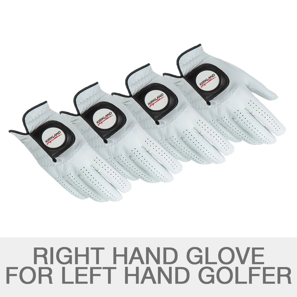 Leather Golf Glove Left Handed, 4-Pack