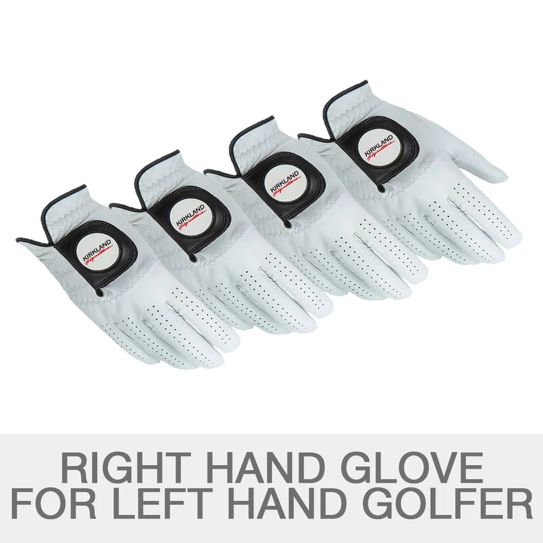 Leather Golf Glove Left Handed, 4-Pack