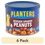 (6 Pack)  Redskin Spanish Peanuts, Roasted Salted Peanuts, Plant Based Protein, 12.5 Oz Steel Can