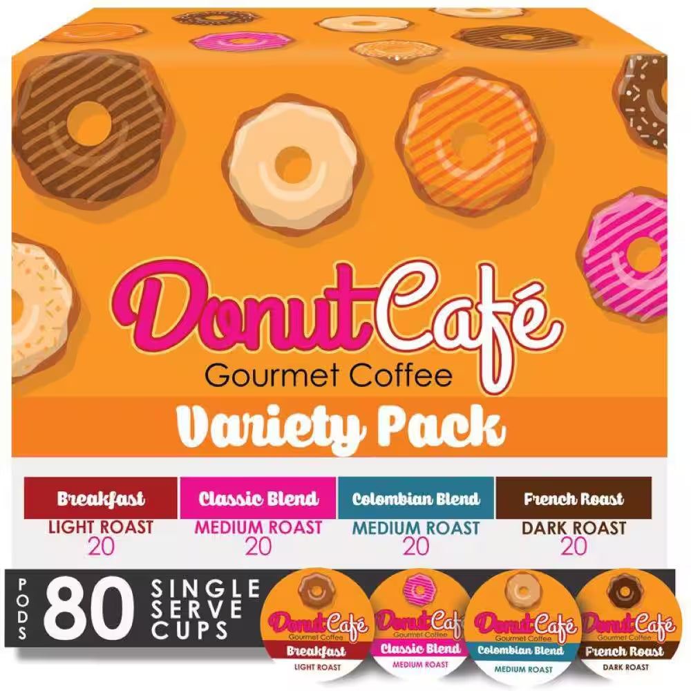 Coffee Pods for Keurig K-Cup Brewers, Light Medium and Dark Roast, Variety Pack, 80 Count
