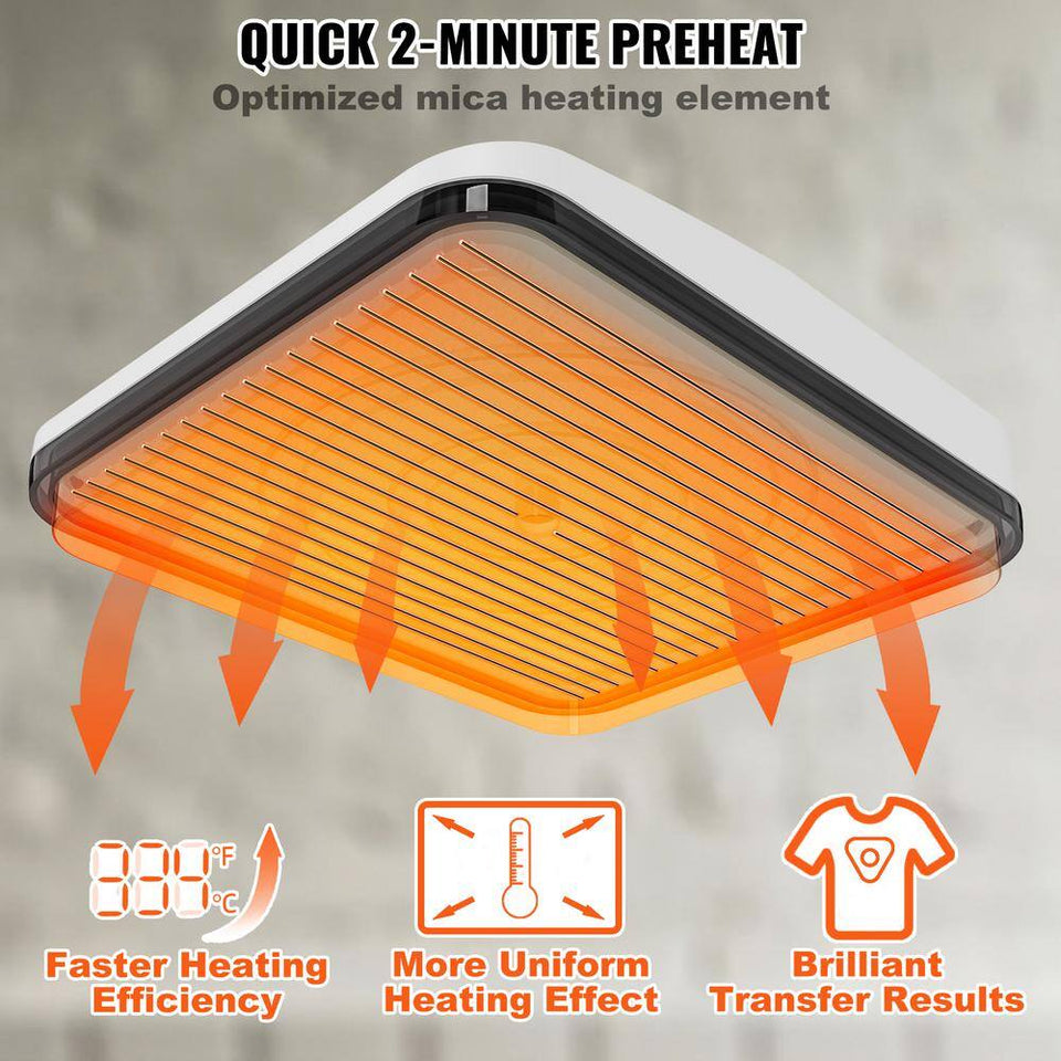 Heat Press 9 X 9 in Portable Easy Press Sublimation Transfer DIY T-Shirt