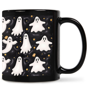 "Creepy Companion" Spooky Ghost Coffee Mug - 11Oz, Insulated Ceramic Cup For Hot & Cold Beverages, Perfect Halloween Gift For Friends, Family, And Coworkers Halloween Mug