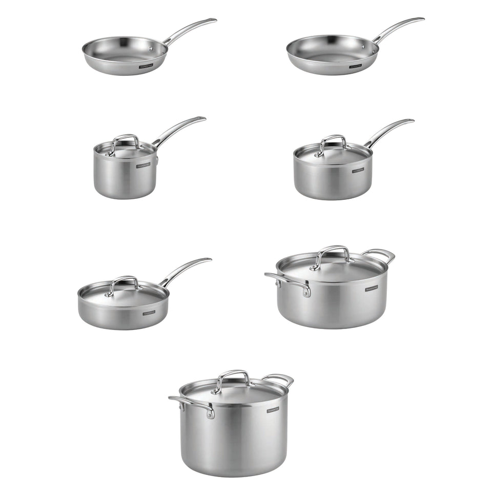 12-Piece Tri-Ply Clad Stainless Steel Cookware Set