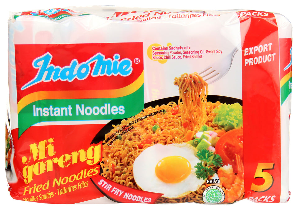(3 Pack)  Halal-Certified, Original Flavor Mi Goreng Instant Stir Fry Noodles, 15 Oz, 5 Pack Bag
