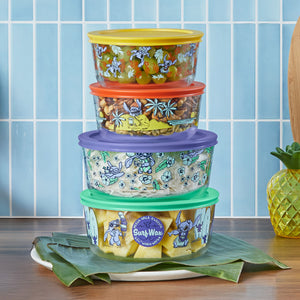 8-Piece Decorated Glass Food Storage Set