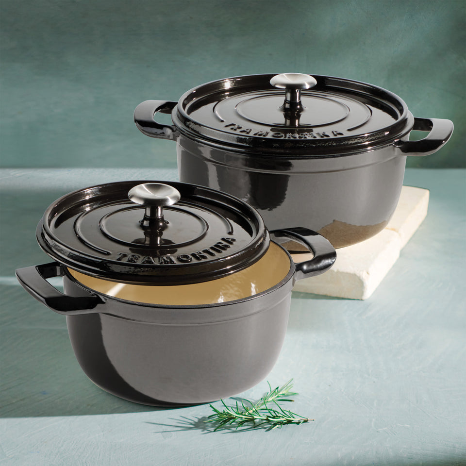 4-Quart & 6-Quart Enameled Cast Iron round Dutch Oven, 2-Pack