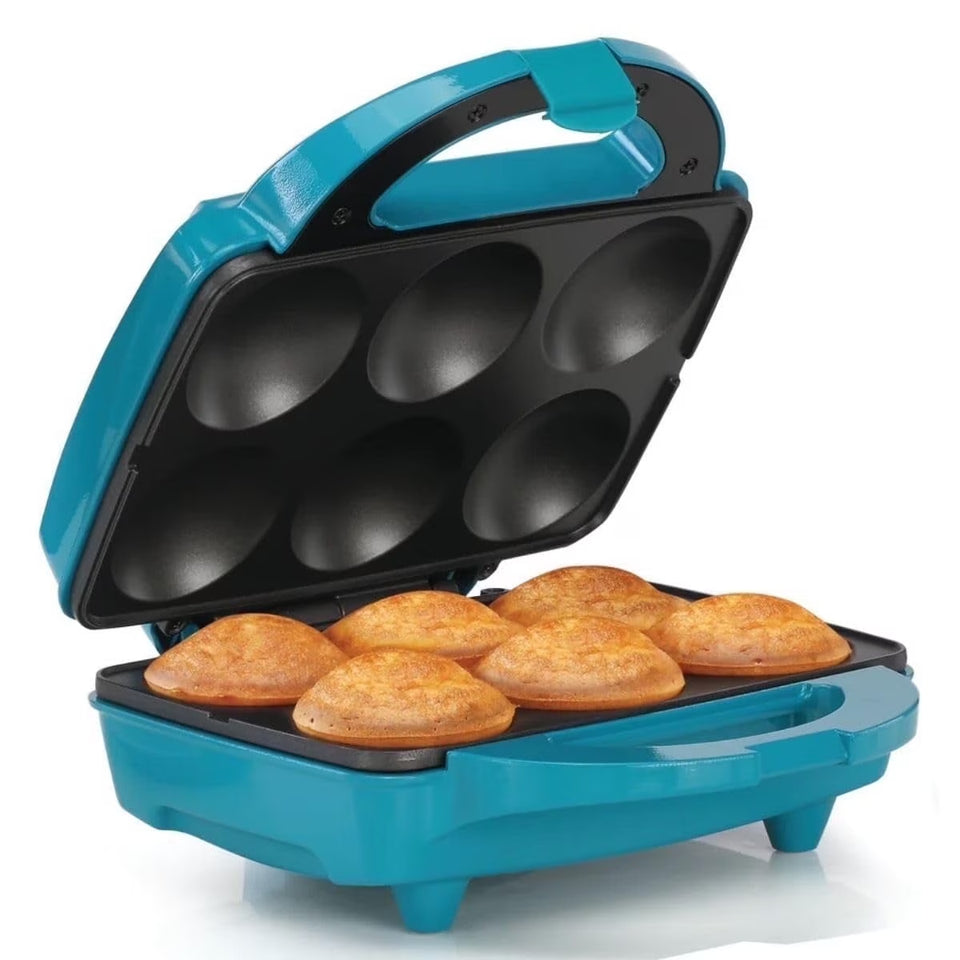 Non-Stick Cupcake Maker, Red - Makes 6 Full Size Cupcakes, Muffins, Cinnamon Buns - Birthdays, Holidays, and More, 800W