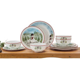 Snowman Enchantment 12-Piece Bone China Dinnerware Set
