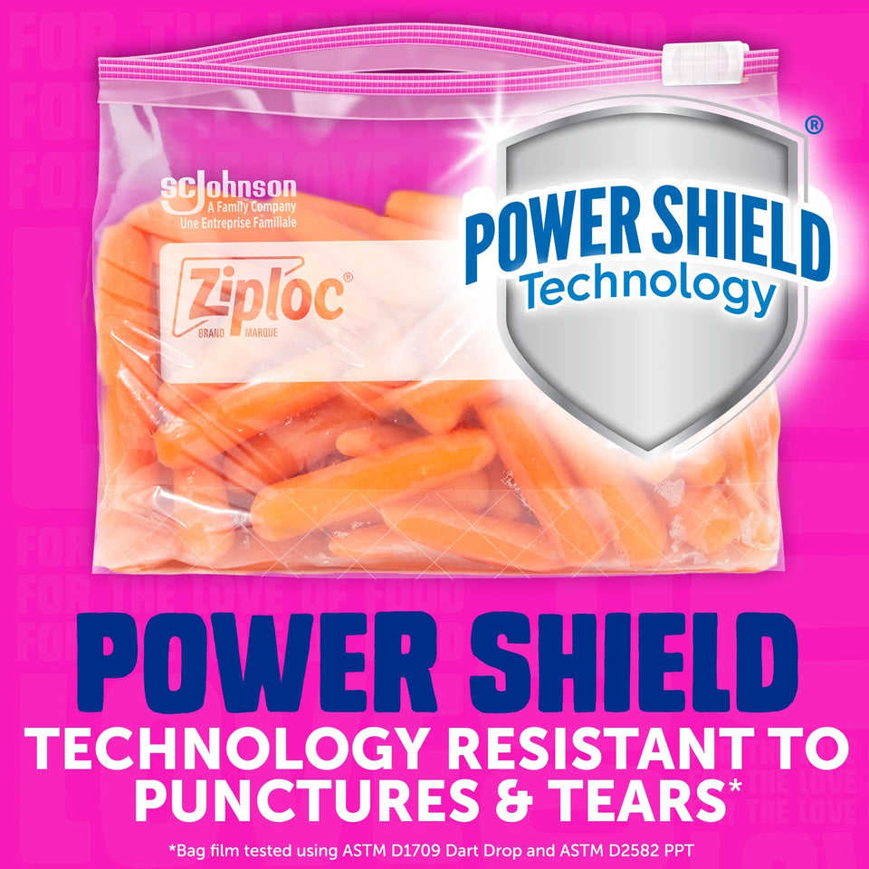 (4 Pack) ® Brand Storage Slider Quart Bags, Power Shield™ Technology, Expandable Bottom, 75 Count