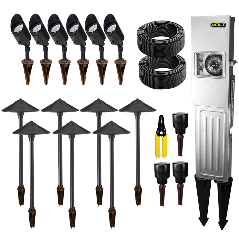 Low age LED Outdoor 13-Light Kit with 150W Transformer