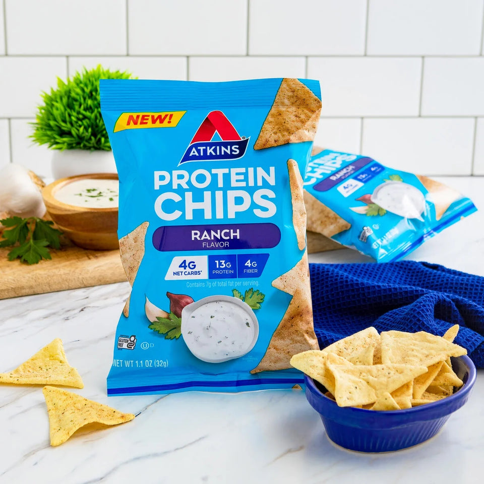 Ranch Flavored Protein Chips, Keto Friendly, Baked Not Fried, Ranch, 8 Count