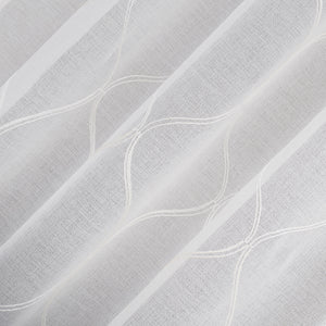 Portside Embroidered Trellis Sheer Curtains, 2-Pack