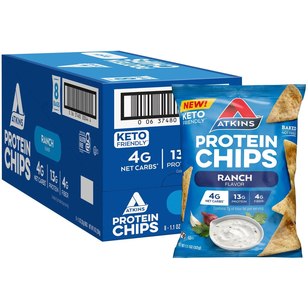 Ranch Flavored Protein Chips, Keto Friendly, Baked Not Fried, Ranch, 8 Count