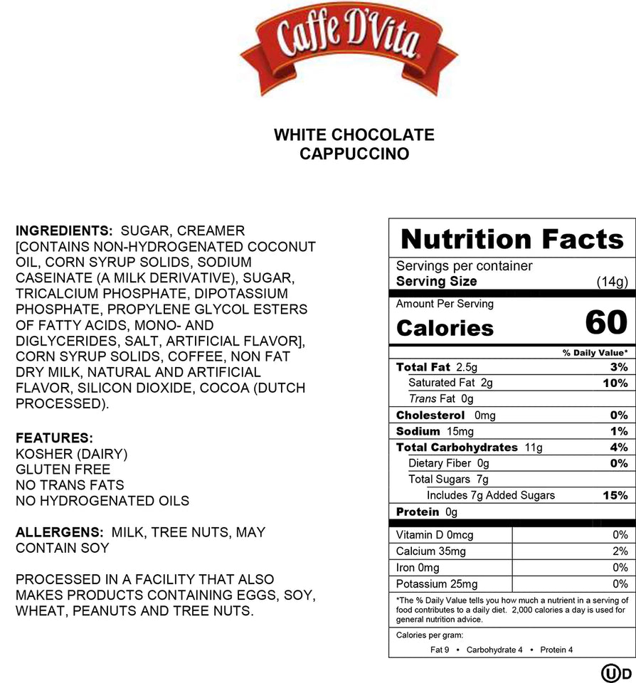 (6 Pack)  White Chocolate Cappuccino, 16 Oz Canister