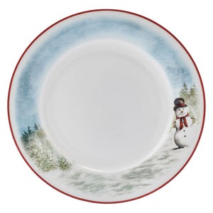 Snowman Enchantment 12-Piece Bone China Dinnerware Set