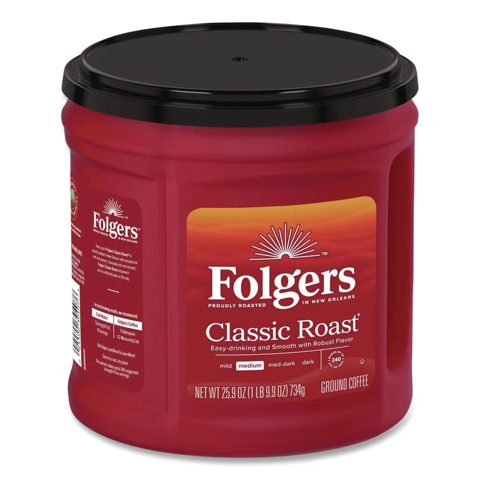 (6 Pack)  Classic Roast Ground Coffee, Medium Roast, 25.9 Oz Canister