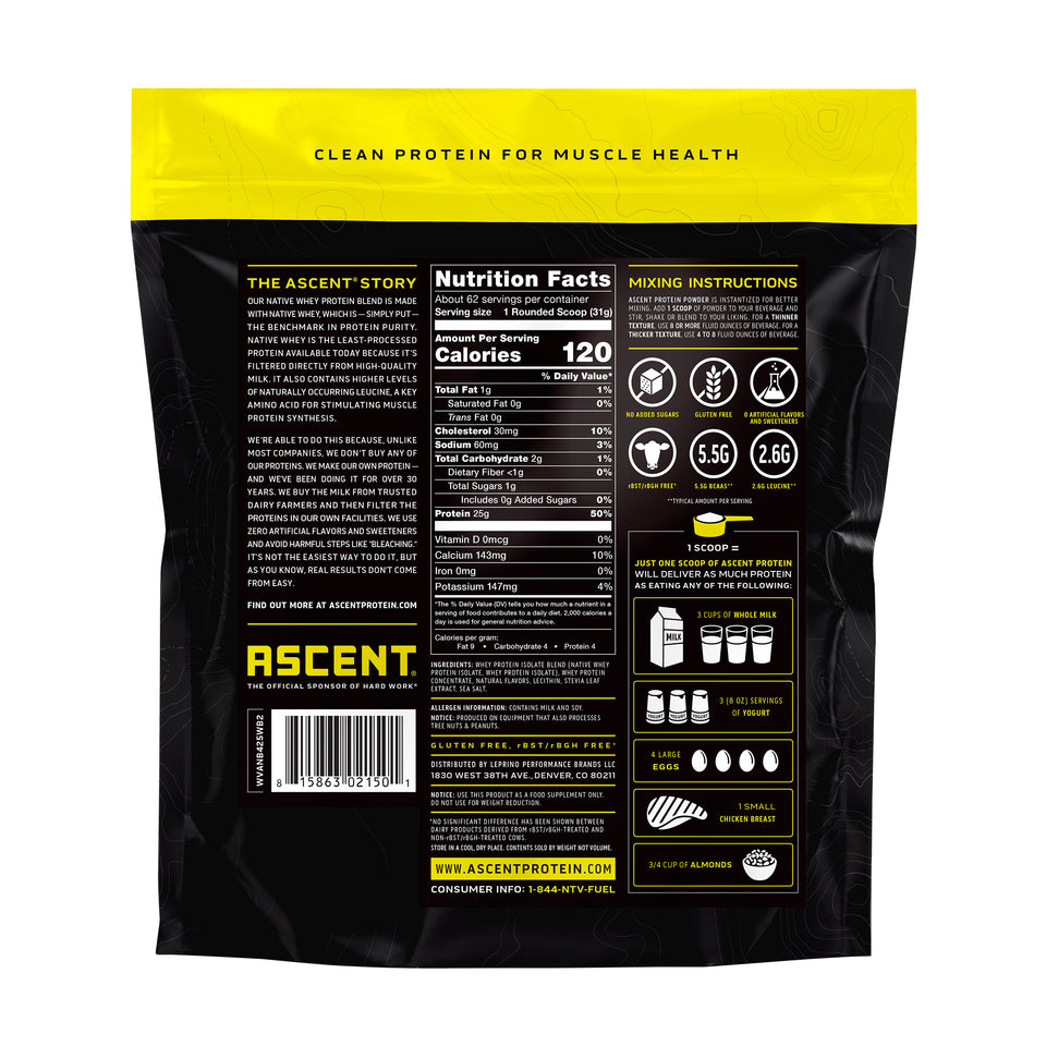 100% Whey, Native Whey Protein Blend, Vanilla Bean, 4.25 Lbs