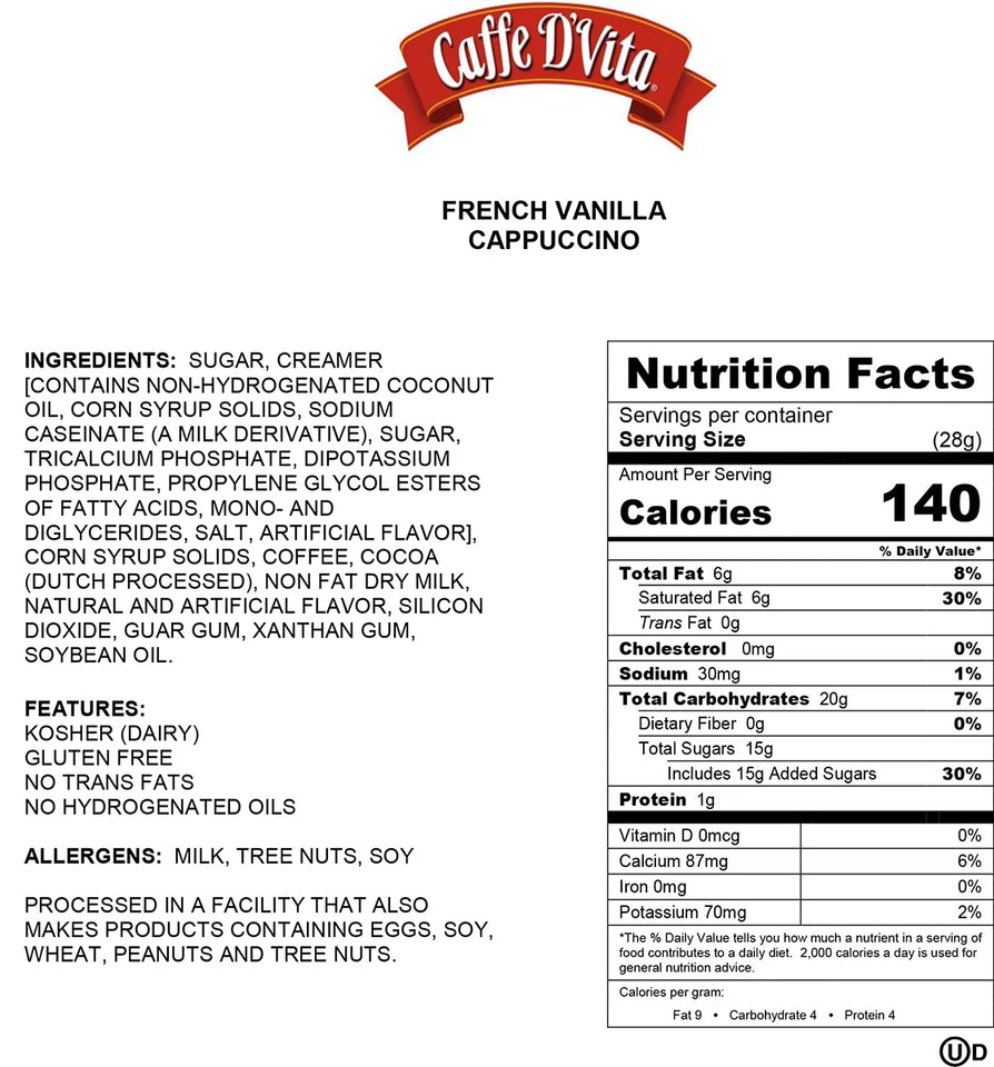 (4 Pack)  French Vanilla Cappuccino, 48 Oz Canister