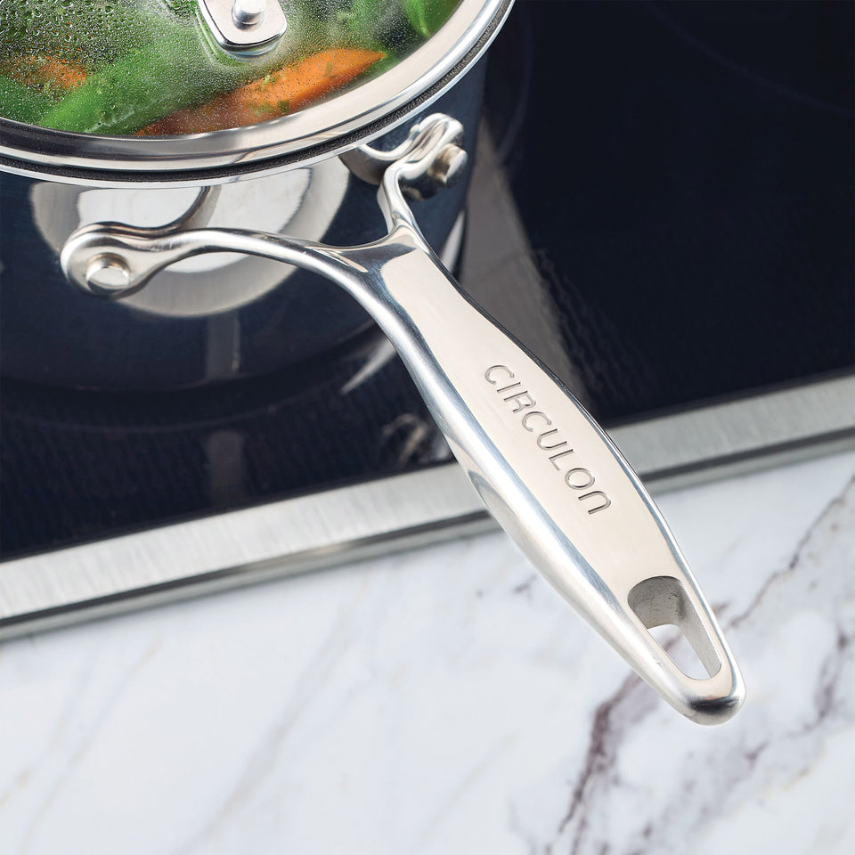 C1 Series Clad Stainless Steel with Scratchdefense Non-Stick Cookware Set, 10-Piece