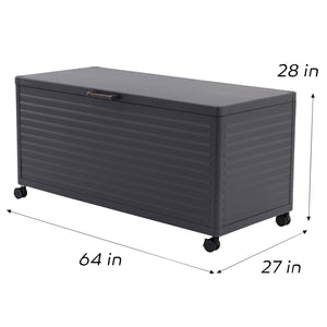205 Gallon Powder Coated Durable Metal Storage Box with Lockable Wheeled Base