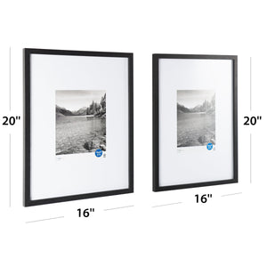 (2 Pack)  16"X20" Black 2 PC Frame Set, Matted for 8"X10" Pictures
