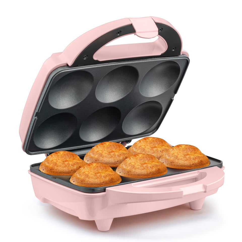 Non-Stick Cupcake Maker, Red - Makes 6 Full Size Cupcakes, Muffins, Cinnamon Buns - Birthdays, Holidays, and More, 800W