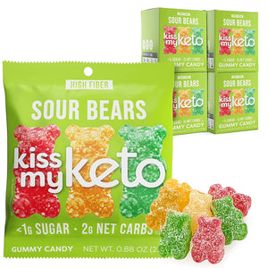 Gummy Candy, Sour Bears, 8 Bags, 0.88 Oz (25 G)