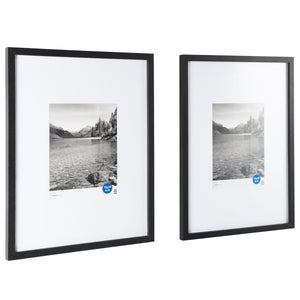 (2 Pack)  16"X20" Black 2 PC Frame Set, Matted for 8"X10" Pictures