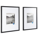 (2 Pack)  16"X20" Black 2 PC Frame Set, Matted for 8"X10" Pictures