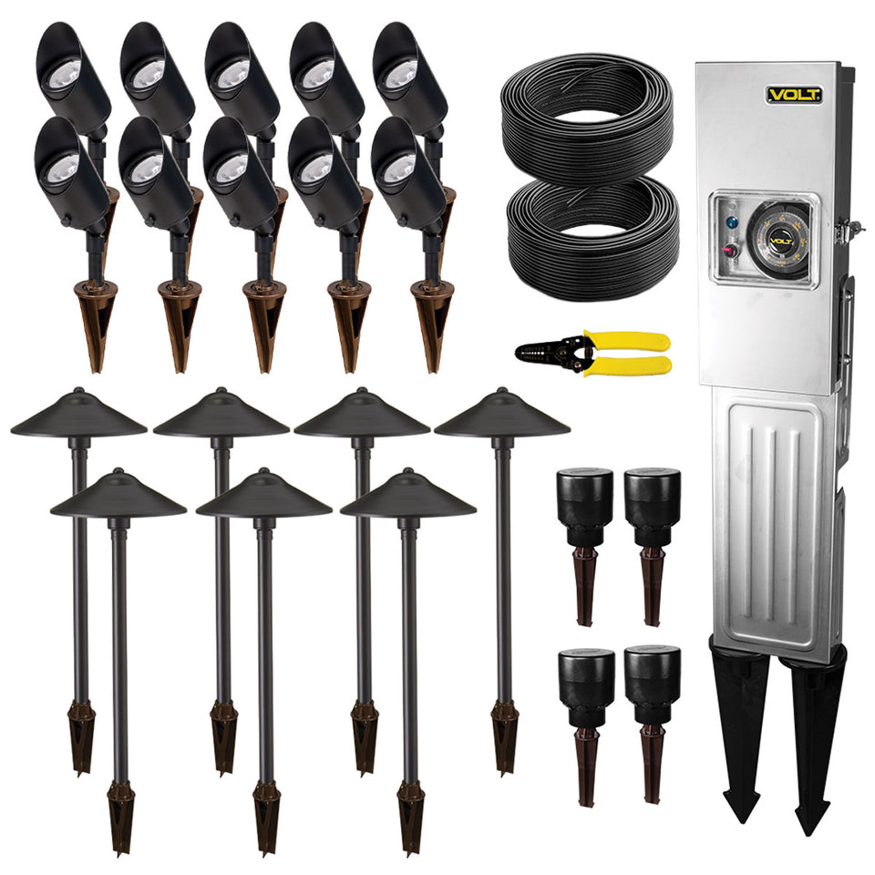 Low age LED Outdoor 17-Light Kit with 150W Transformer