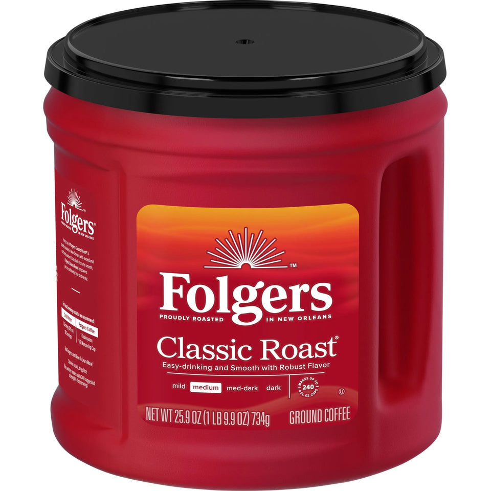 (6 Pack)  Classic Roast Ground Coffee, Medium Roast, 25.9 Oz Canister