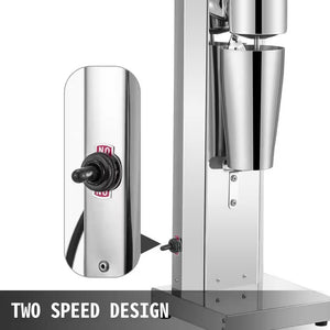 0.7 Qt. Milkshake Maker Stainless Steel Electric Milkshake Maker Single Head Classic Milkshake Maker 2-Speed Adjustable