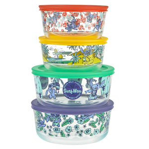 8-Piece Decorated Glass Food Storage Set
