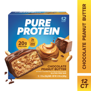 (3 Pack)  Bars, Chocolate Peanut Butter, 20G Protein, Gluten Free, 1.76 Oz, 12 Ct