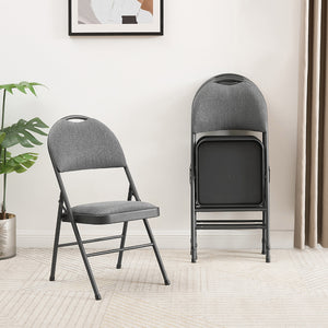 Maxchief Highback Upholstered Padded Folding Chair, 4-Pack