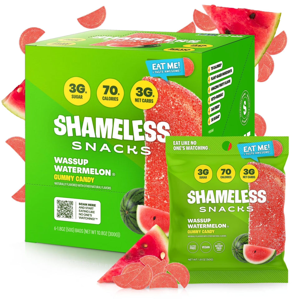 s - Healthy Low Calorie Snacks, Low Carb Keto Gummies (Gluten Free & Non GMO Candy) - 6 Pack Green Apple Blast