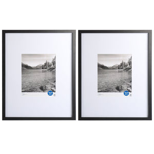 (2 Pack)  16"X20" Black 2 PC Frame Set, Matted for 8"X10" Pictures