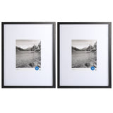 (2 Pack)  16"X20" Black 2 PC Frame Set, Matted for 8"X10" Pictures