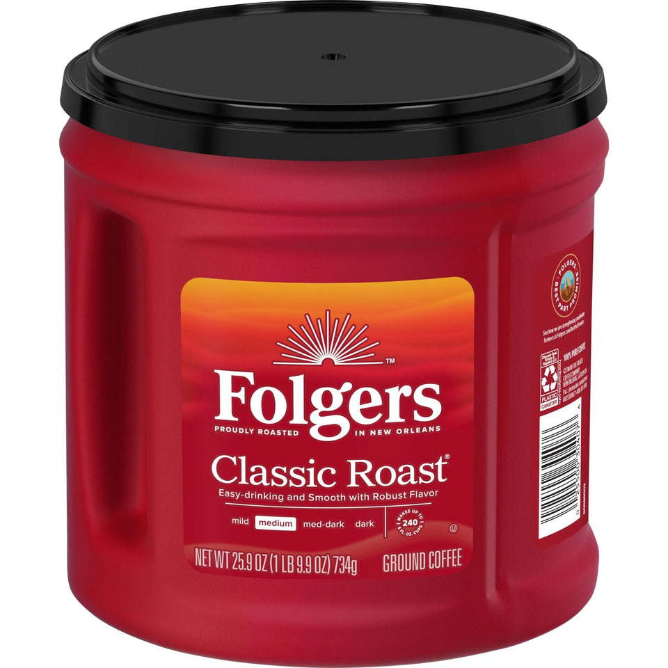 (6 Pack)  Classic Roast Ground Coffee, Medium Roast, 25.9 Oz Canister