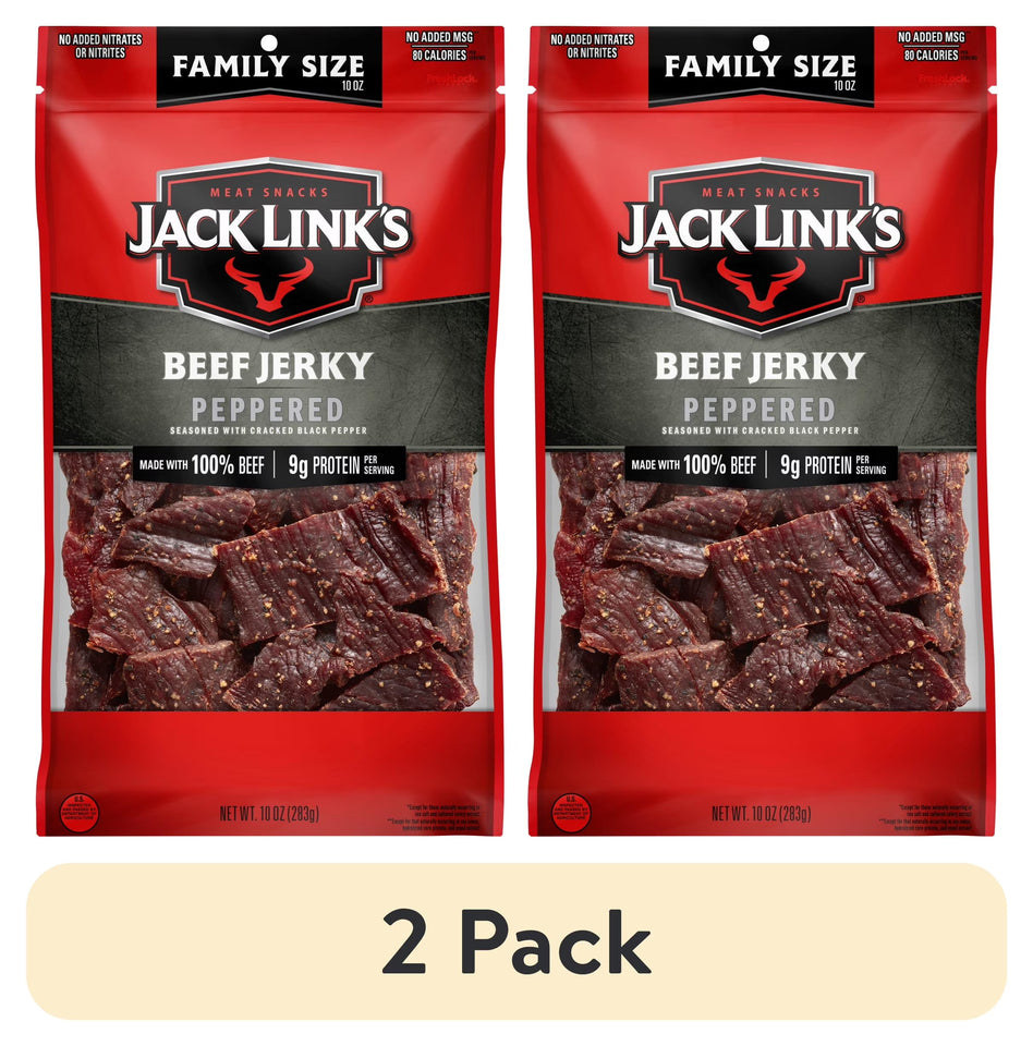 (2 Pack) 10 Ounce  Beef Peppered Jerky 1/1 Count